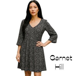 Garnet Hill Black White Dress Size 6